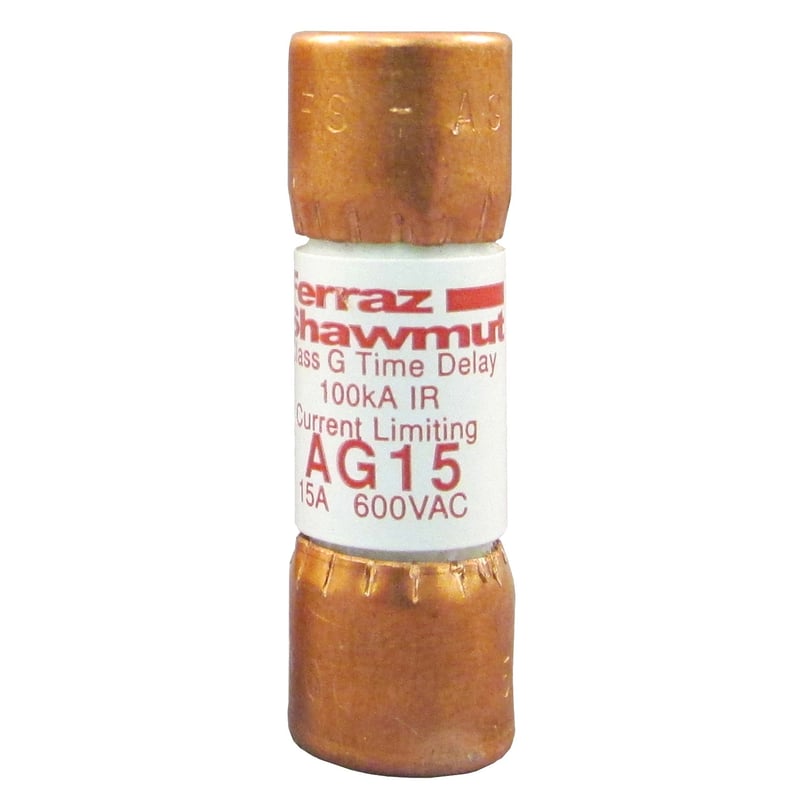 MERSEN Mersen AG15 15 Amp, 600 Volt, Class G, Time Delay Low Voltage Fuse