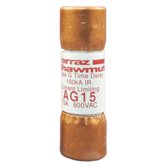 MERSEN Mersen AG15 15 Amp, 600 Volt, Class G, Time Delay Low Voltage Fuse