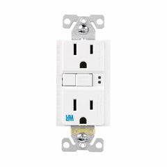 EATON Eaton TWRSGF15W GFCI Receptacle, Tamper & Weather Resistant, Self Test, 15A 125V - White