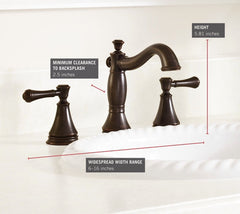 DELTA FAUCET Delta Faucet 3597LF-RBMPU Cassidy Two Handle Widespread Bathroom Faucet 1.2 gpm 6 to 16 in Centers