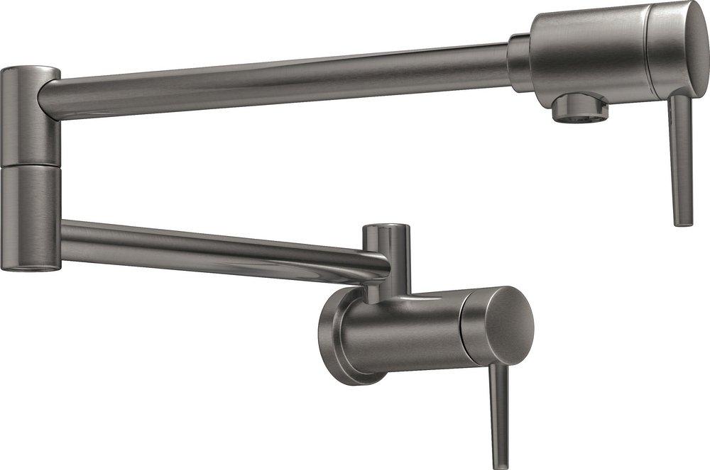 DELTA FAUCET Delta Faucet 1165LF-KS Wall Mount Pot Filler in Black Stainless