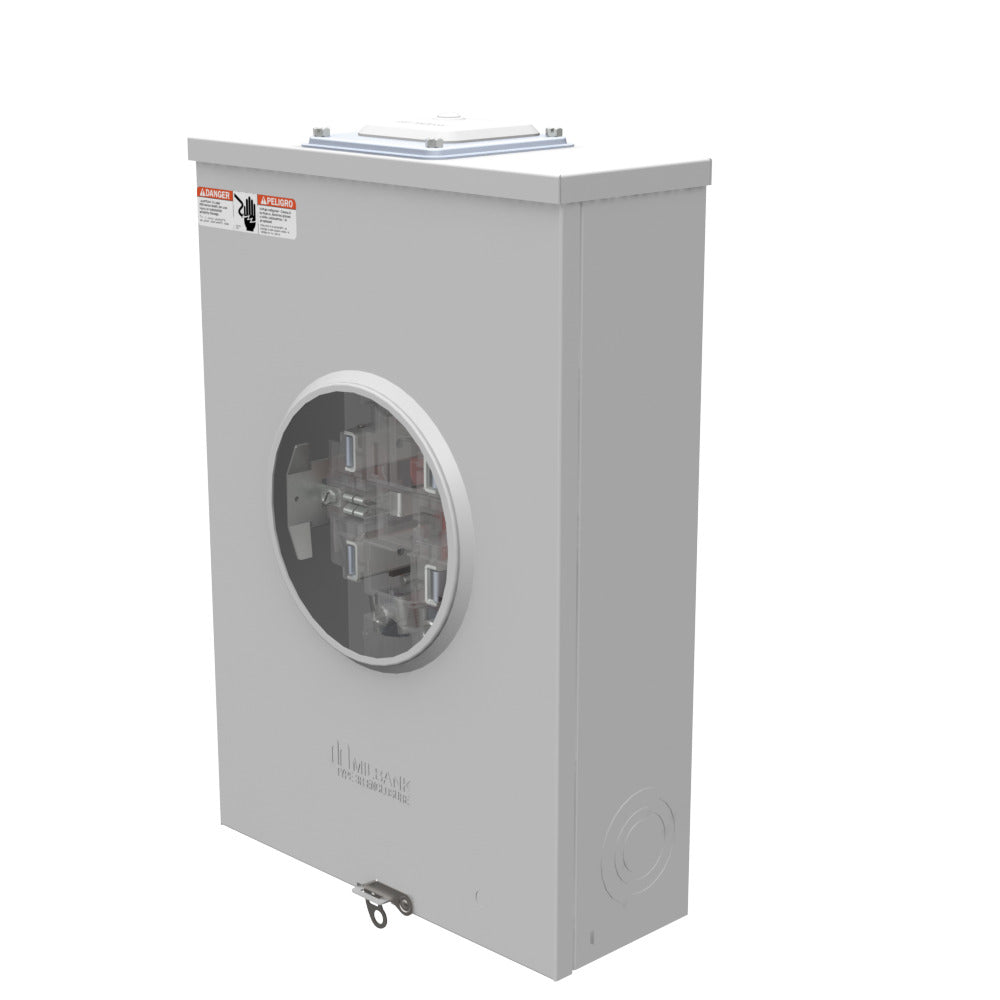 MILBANK Milbank U9551-RXL-5T9-IL Ringless Meter Socket, 600 VAC, 200 A, 1 Phase, NEMA 3R Enclosure