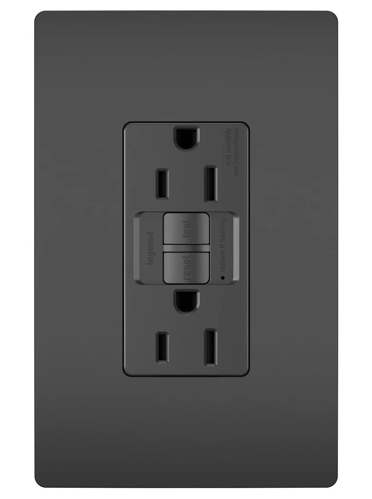 LEGRAND Pass & Seymour 1597TRBK GFCI Receptacle, Duplex Tamper-Resistant, 125 VAC, 15 Amp