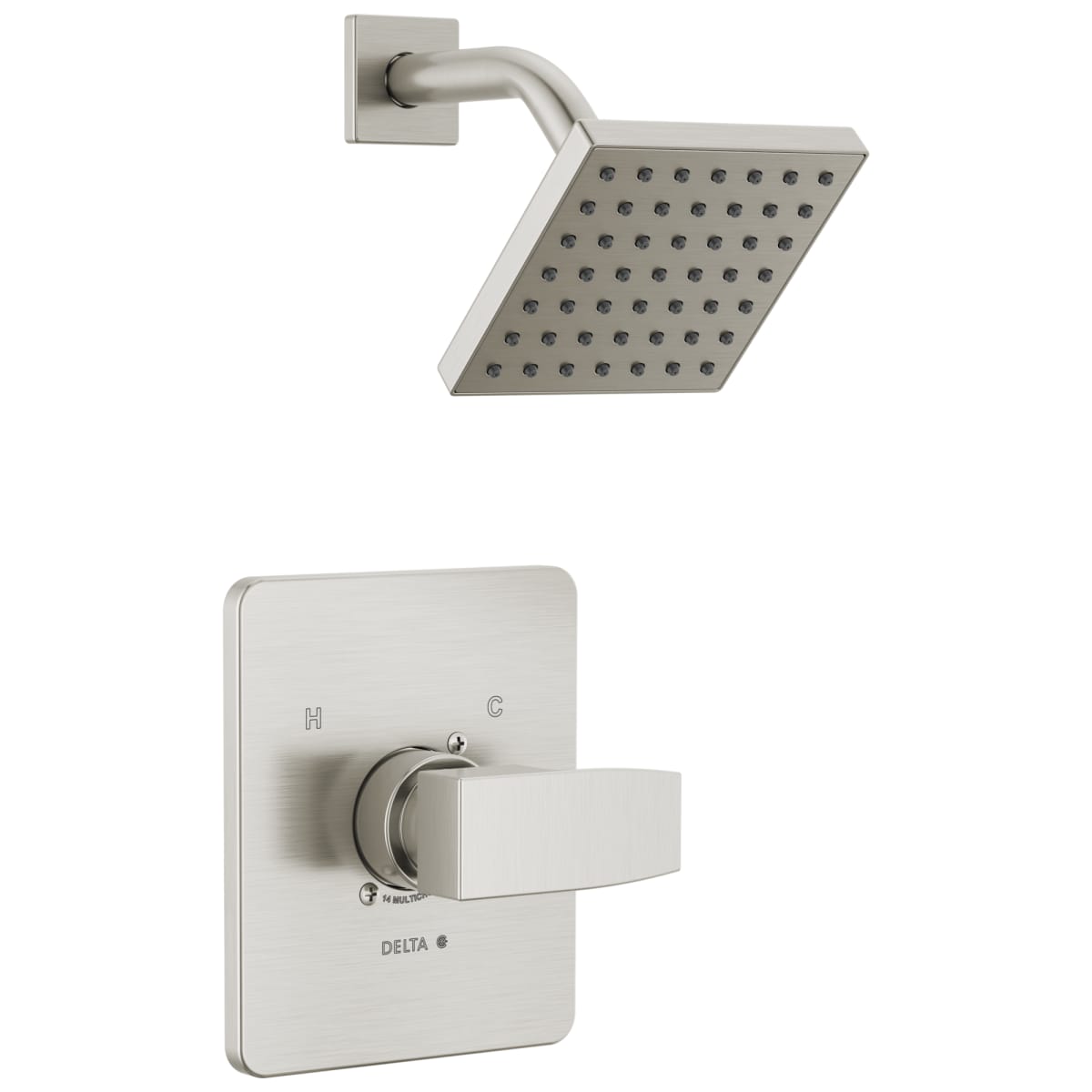 DELTA FAUCET Delta T14267-SS-PP Modern Shower Trim Kit with Single-Spray Touch-Clean Shower Head