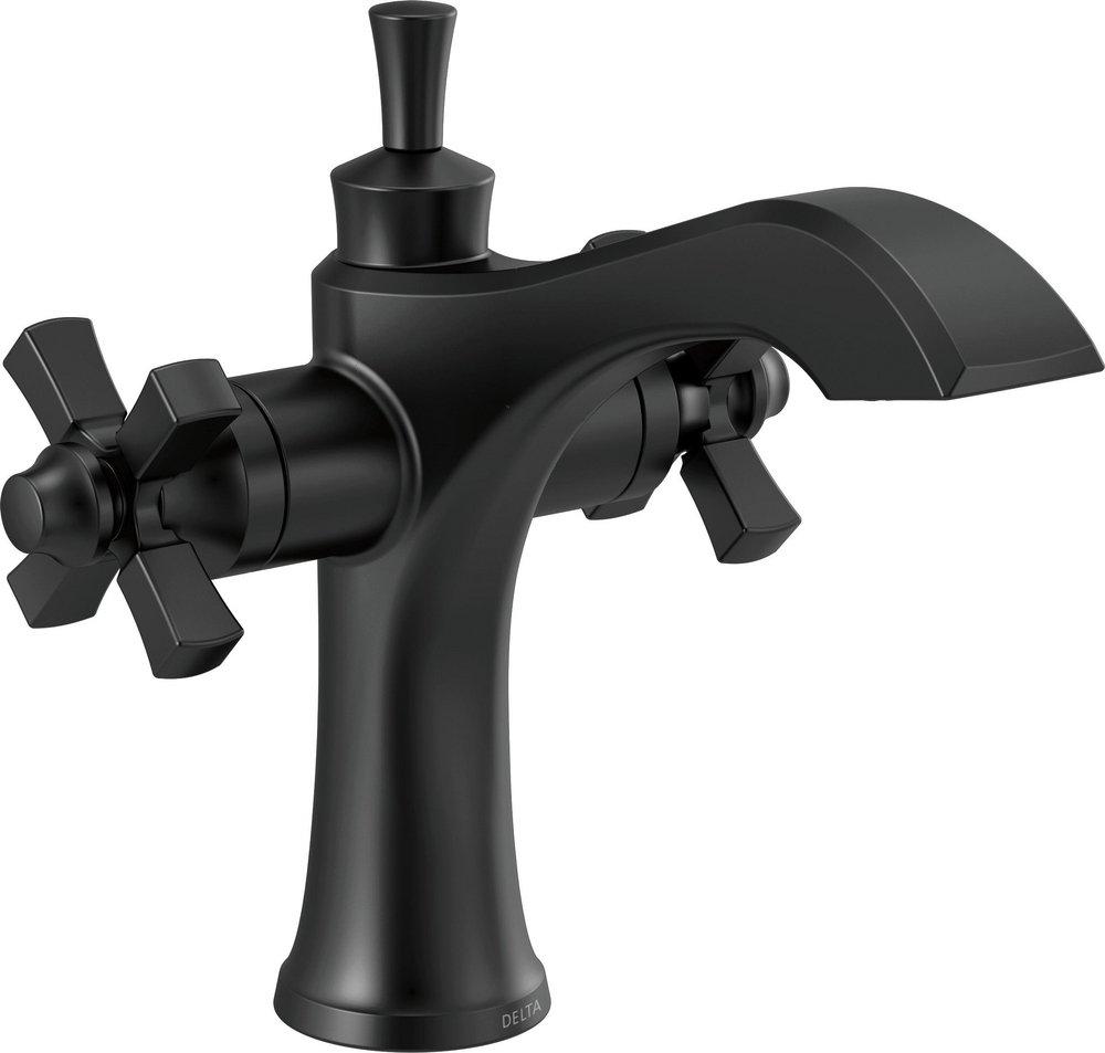 DELTA FAUCET Delta Faucet 857-BL-DST Dorval Single Handle Monoblock Bathroom Sink Faucet in Matte Black