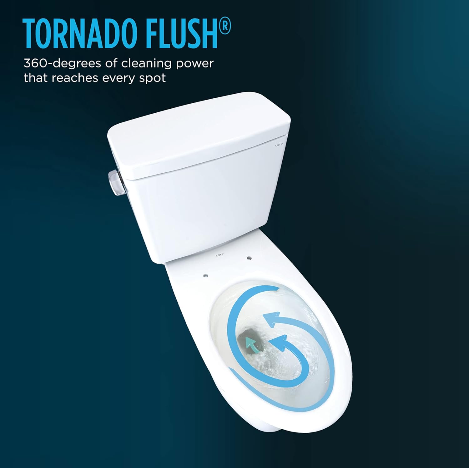 TOTO TOTO CST775CSFG01 Drake Two-Piece Round 1.6 GPF Universal Height Tornado Flush Toilet with CEFIONTECT Cotton White