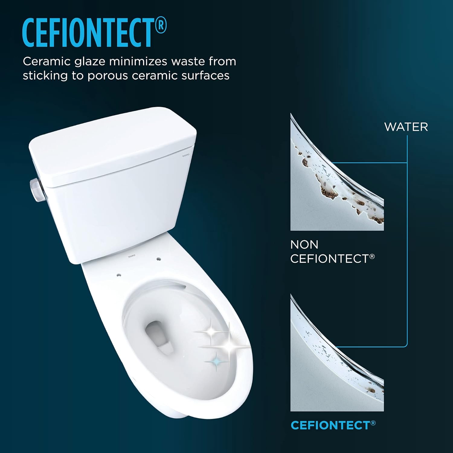 TOTO TOTO CST775CSFG01 Drake Two-Piece Round 1.6 GPF Universal Height Tornado Flush Toilet with CEFIONTECT Cotton White
