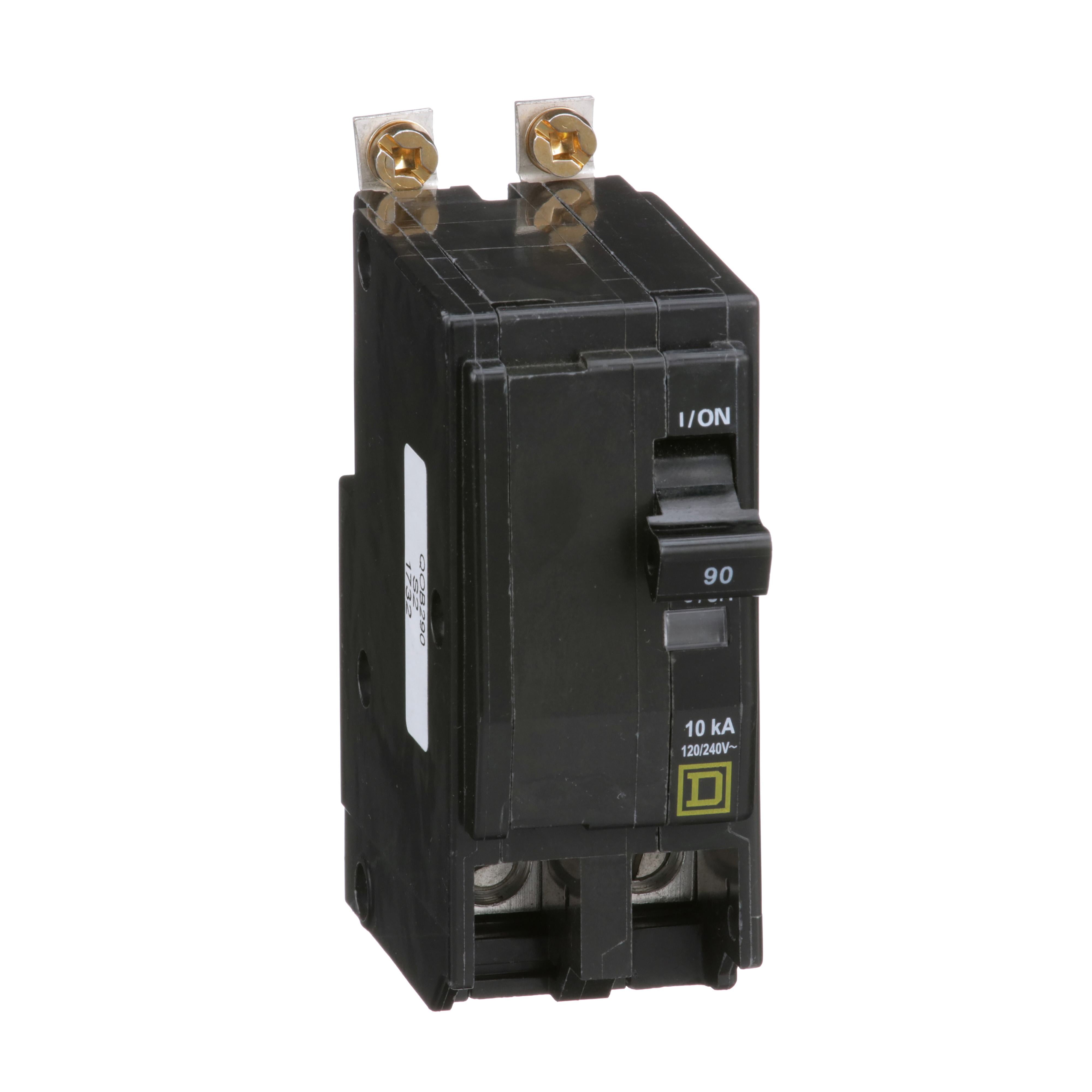 SCHNEIDER ELECTRIC Square D QOB290 Type QO Bolt-On Mini Circuit Breaker, 90A, 2-Pole, 120/240 VAC