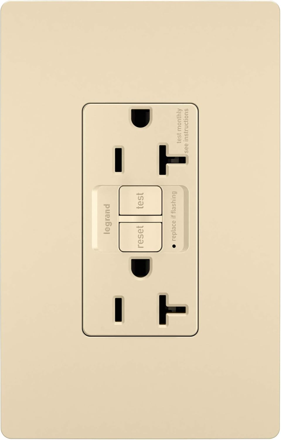 LEGRAND Pass & Seymour 2097-TRI Specification Grade Tamper Resistant Self-Test GFCI Duplex Receptacle 20 Amp 125 Volt AC NEMA 5-20R