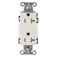 HUBBELL WIRING Wiring Device-Kellems DR20WHITR - 1-Phase Decorator Duplex Self-Grounding Standard Tamper Resistant Screw Mount