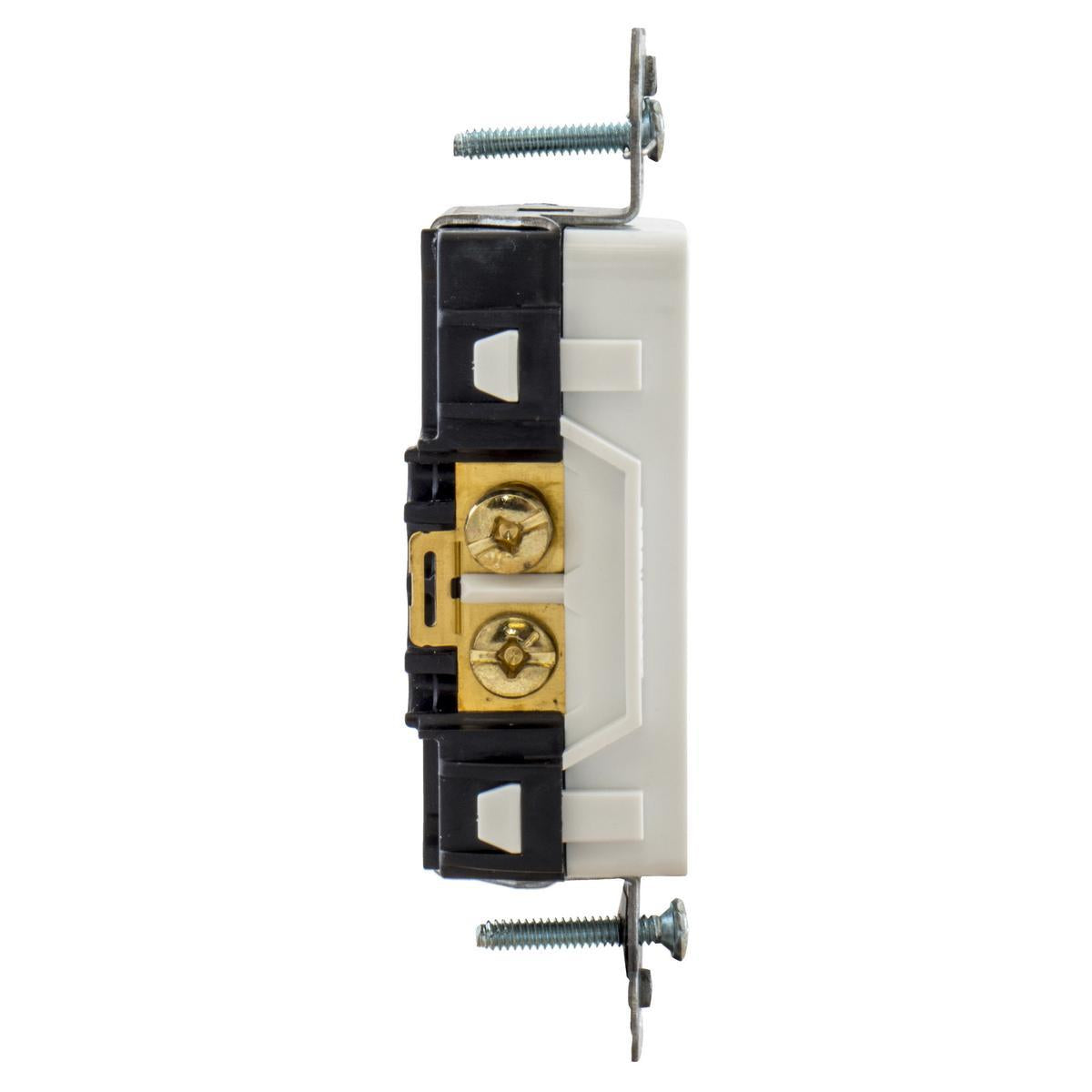 HUBBELL WIRING Wiring Device-Kellems DR20WHITR - 1-Phase Decorator Duplex Self-Grounding Standard Tamper Resistant Screw Mount