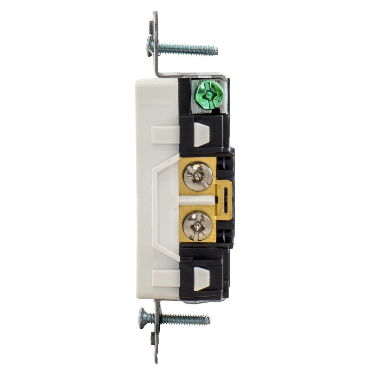 HUBBELL WIRING Wiring Device-Kellems DR20WHITR - 1-Phase Decorator Duplex Self-Grounding Standard Tamper Resistant Screw Mount