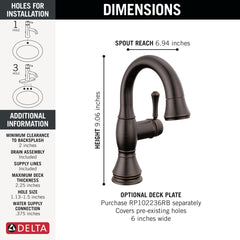 DELTA FAUCET Delta 597-RBPD-DST Lavatory Faucet Cassidy 1 Lever ADA WaterSense 1.2 Gallons per Minute