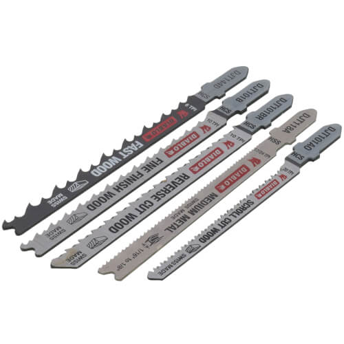 DIABLO Diablo DJT5S High Carbon Steel/High Speed Steel T-Shank Jig Saw Blade Set for Wood & Metal (5-Piece)