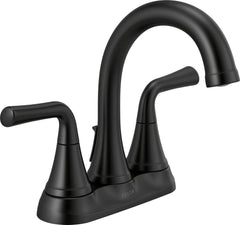 DELTA FAUCET Delta 2533LF-BLMPU Kayra Bathroom Faucet Matte Black 4 inch Centerset