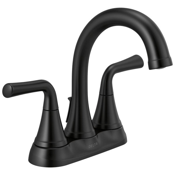 DELTA FAUCET Delta 2533LF-BLMPU Kayra Bathroom Faucet Matte Black 4 inch Centerset