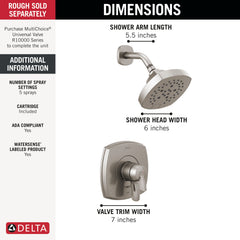 DELTA FAUCET Delta T17276-SS-PR Stryke 17 Series Shower Only