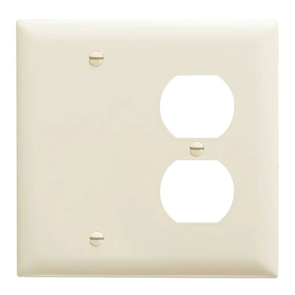 LEGRAND Pass & Seymour TP138LA Combination Wall Plate 1 Blank and 1 Duplex Receptacle 2-Gang