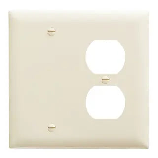 LEGRAND Pass & Seymour TP138LA Combination Wall Plate 1 Blank and 1 Duplex Receptacle 2-Gang
