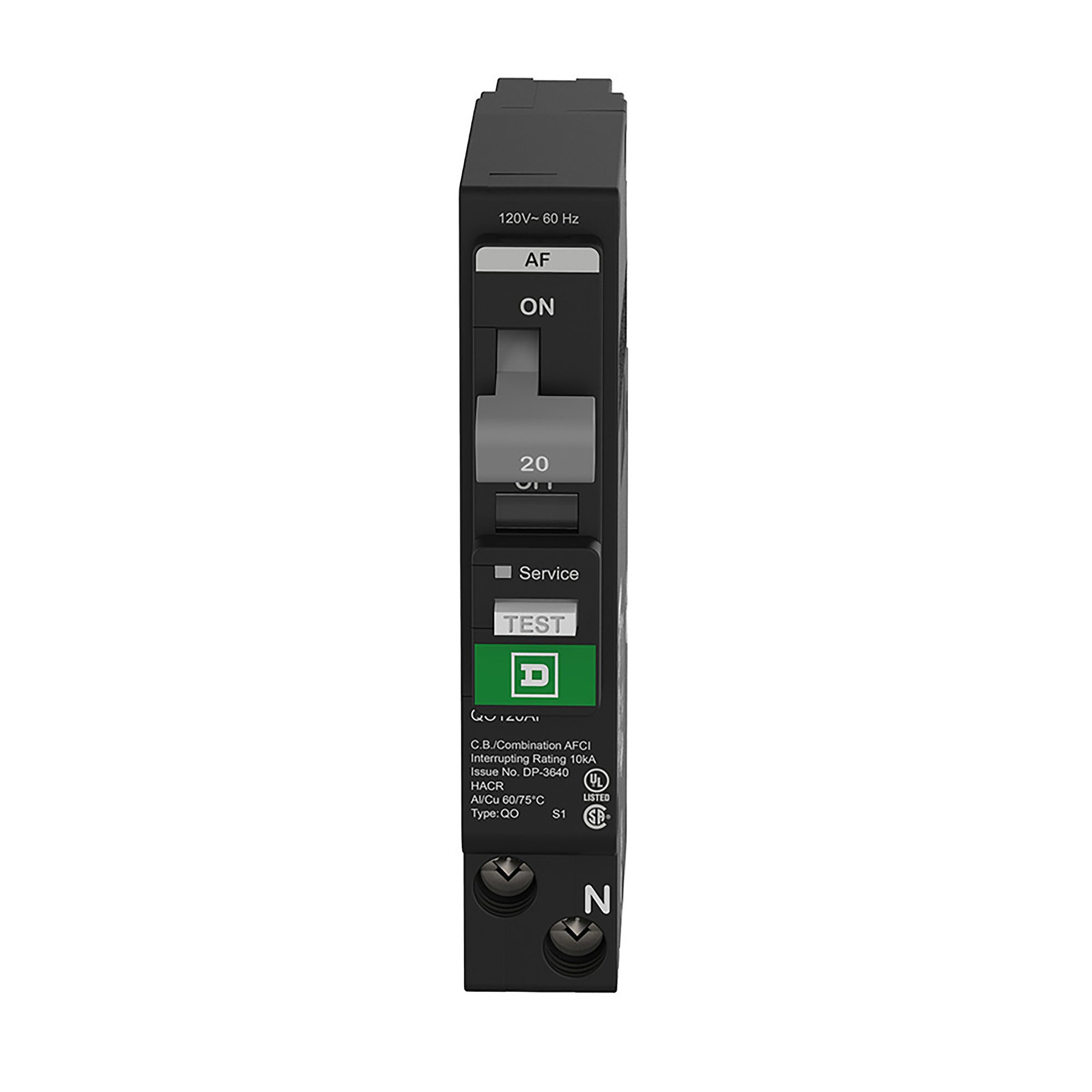 SCHNEIDER ELECTRIC Square D QO120PAF Mini Circuit Breaker 20A 120VAC