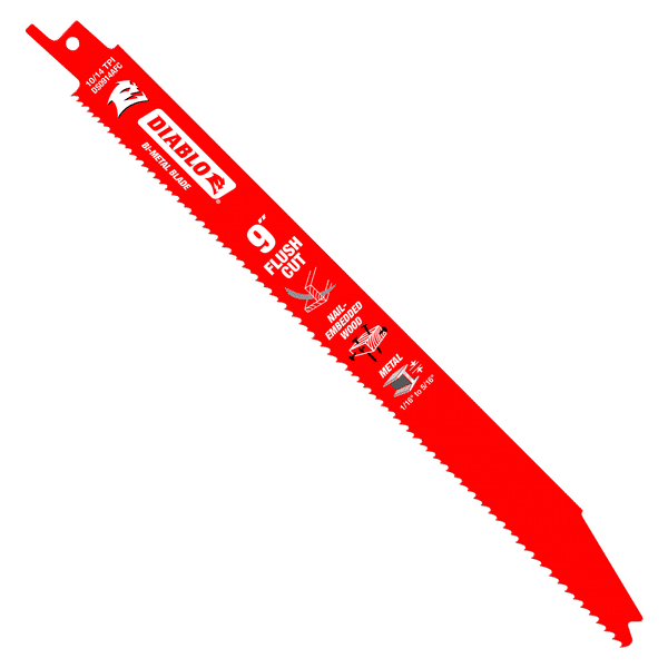 DIABLO FREUD TOOLS/DIABLO TOOLS DS0914AFC5 9 in. 10/14TPI Bi-Metal Flush Cut Reciprocating Saw Blade, Pack of 5
