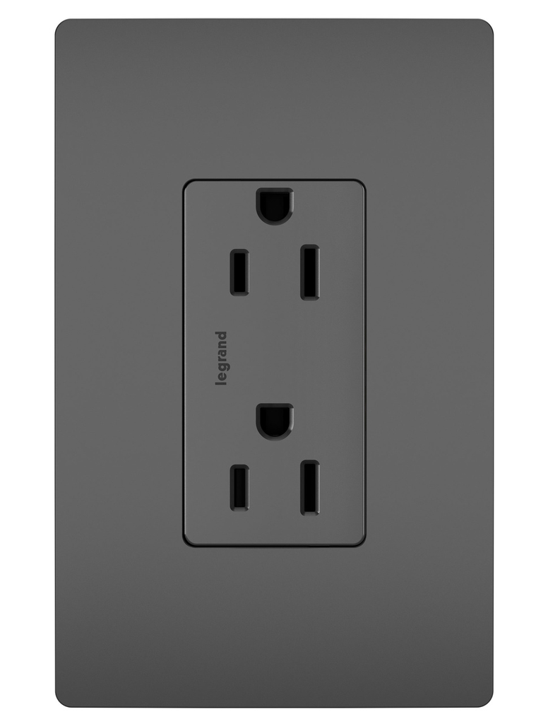 LEGRAND Pass & Seymour 885-TRBK Decorator Tamper-Resistant Receptacle 15A 125V Black