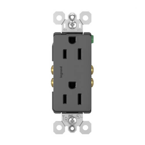 LEGRAND Pass & Seymour 885-TRBK Decorator Tamper-Resistant Receptacle 15A 125V Black