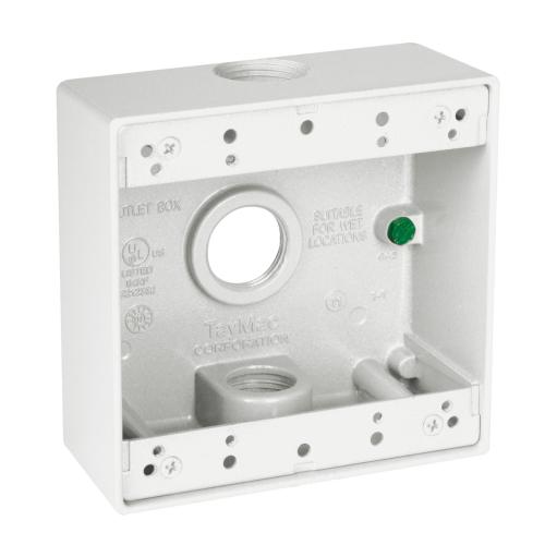 HUBBELL Hubbell Electric DB375WH Taymac Weatherproof Outlet Box 32 cu-in 2 Gangs 3 Outlets