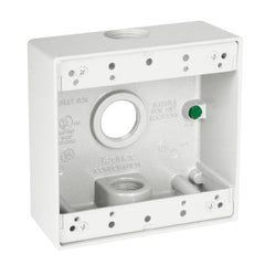 HUBBELL Hubbell Electric DB375WH Taymac Weatherproof Outlet Box 32 cu-in 2 Gangs 3 Outlets