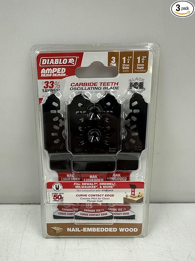 DIABLO FREUD DOU125CW3 Diablo Amped Demo Demon Carbide Oscillating Blades