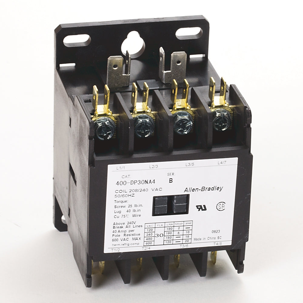 ALLEN-BRADLEY Rockwell Automation 400-DP30NJ3 30A 24V 50/60Hz Definite Purpose Contactor