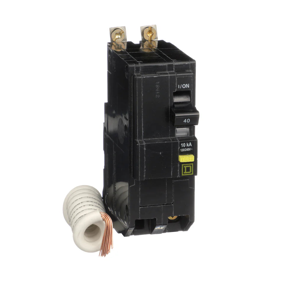 SCHNEIDER ELECTRIC Square D QOB240GFI Miniature Circuit Breaker 40 Amp 120/240V Ground Fault