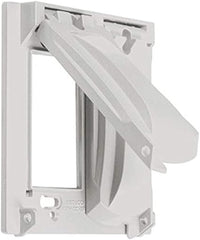 HUBBELL Hubbell Electric MX2050WH 2-Hole Weatherproof Outlet Box Cover GFCI Device Die Cast Metal