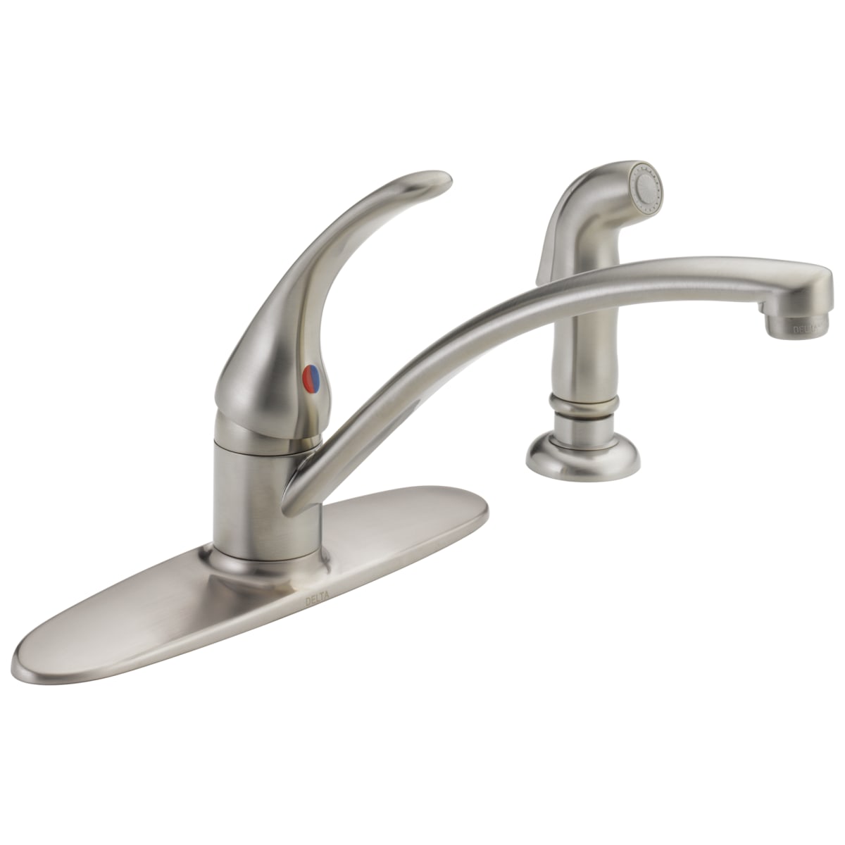 DELTA FAUCET Delta B4410LF-SS Single Handle Kitchen Faucet With Spray