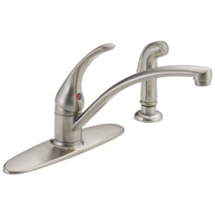 DELTA FAUCET Delta B4410LF-SS Single Handle Kitchen Faucet With Spray