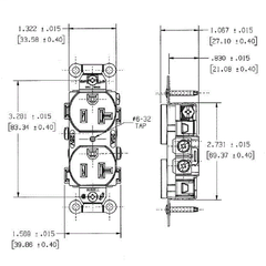 HUBBELL Hubbell CR20LA Light Almond 20 Amp 125 Volt NEMA 5-20R Duplex Receptacle