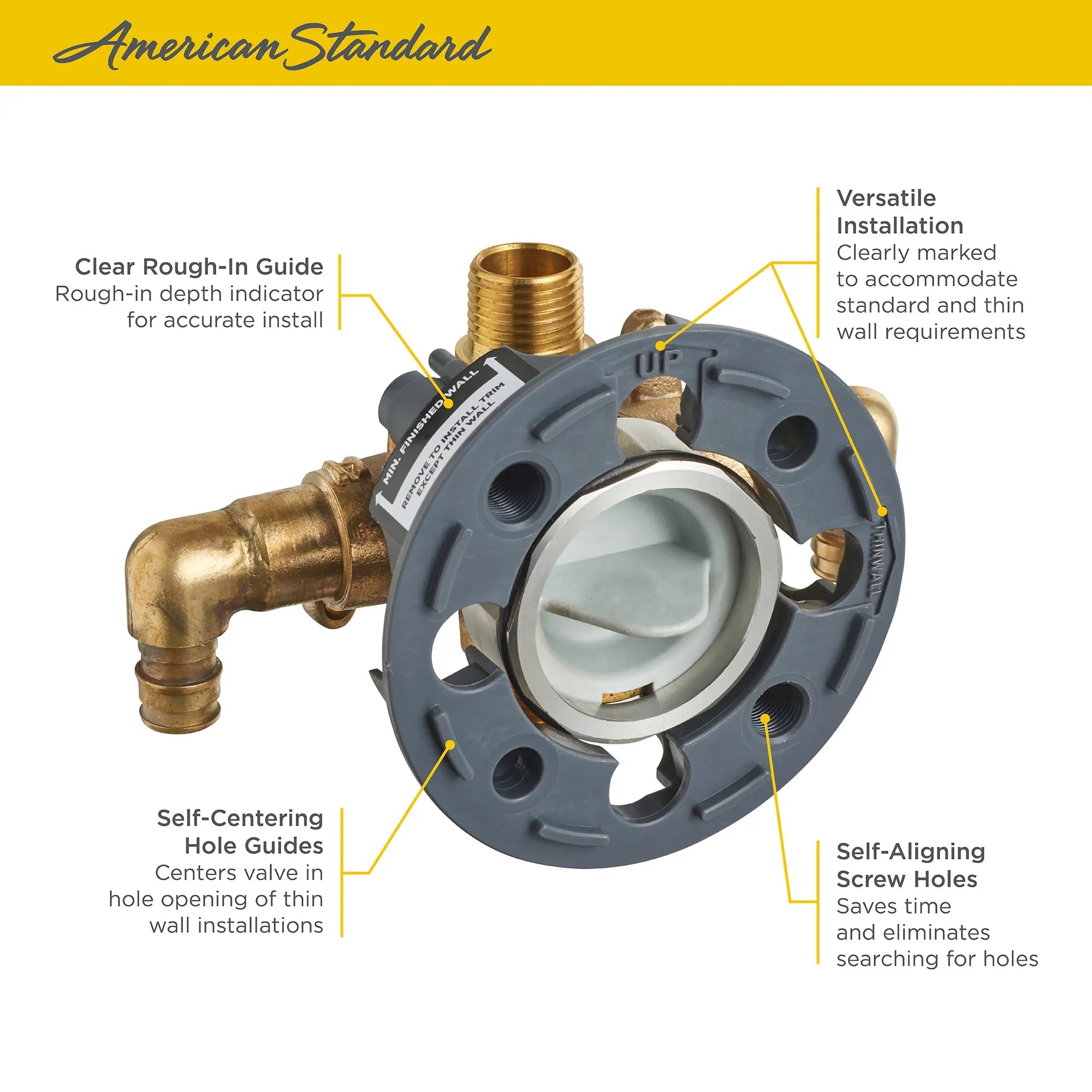 AMERICAN STANDARD American RU108E Flash Shower Rough-In Valve with PEX Inlet Elbows