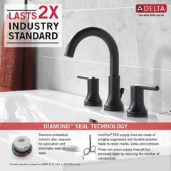 DELTA FAUCET DELTA FAUCET 3559-BLMPU-DST Trinsic Widespread Bathroom Faucet 1.2 GPM Matte Black