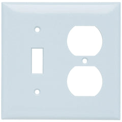 LEGRAND Legrand-Pass & Seymour SP18-W Combination Wall Plate, 1 Toggle Switch and 1 Duplex Receptacle, Two Gang, White