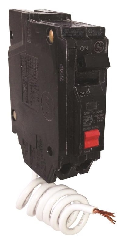 GENERAL ELECTRIC GE THQB2120GFT Q-Line, 2 Pole, 20 Amp, GFCI Bolt-On Circuit Breaker, 120/240 Volt
