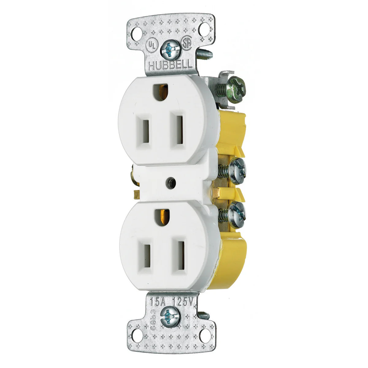 HUBBELL Hubbell RR15W HUBBELL RESI DUP RCPT 15A 125V PUSH TERM WH