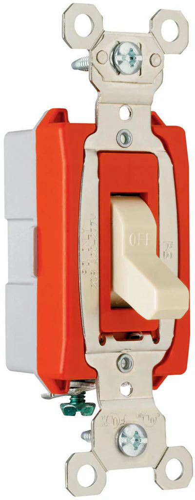 LEGRAND Pass & Seymour PS20AC1I 1-Pole Industrial Extra Heavy Duty Toggle Switch, 120/277 VAC, 20 Amp