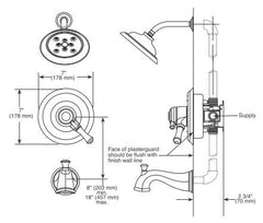 DELTA FAUCET Delta Faucet T17297-CZ Cassidy Monitor 17 Shower Trim 1.75 GPM