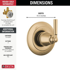 DELTA FAUCET Delta T11835-CZ Saylor 3-Setting 2-Port Diverter Trim
