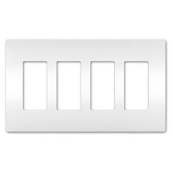 LEGRAND Pass & Seymour RWP264W Screwless Wallplate 4 Gang 8.59 Width x 4.94 Height