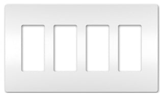 LEGRAND Pass & Seymour RWP264W Screwless Wallplate 4 Gang 8.59 Width x 4.94 Height
