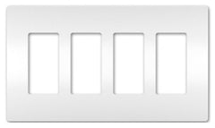 LEGRAND Pass & Seymour RWP264W Screwless Wallplate 4 Gang 8.59 Width x 4.94 Height