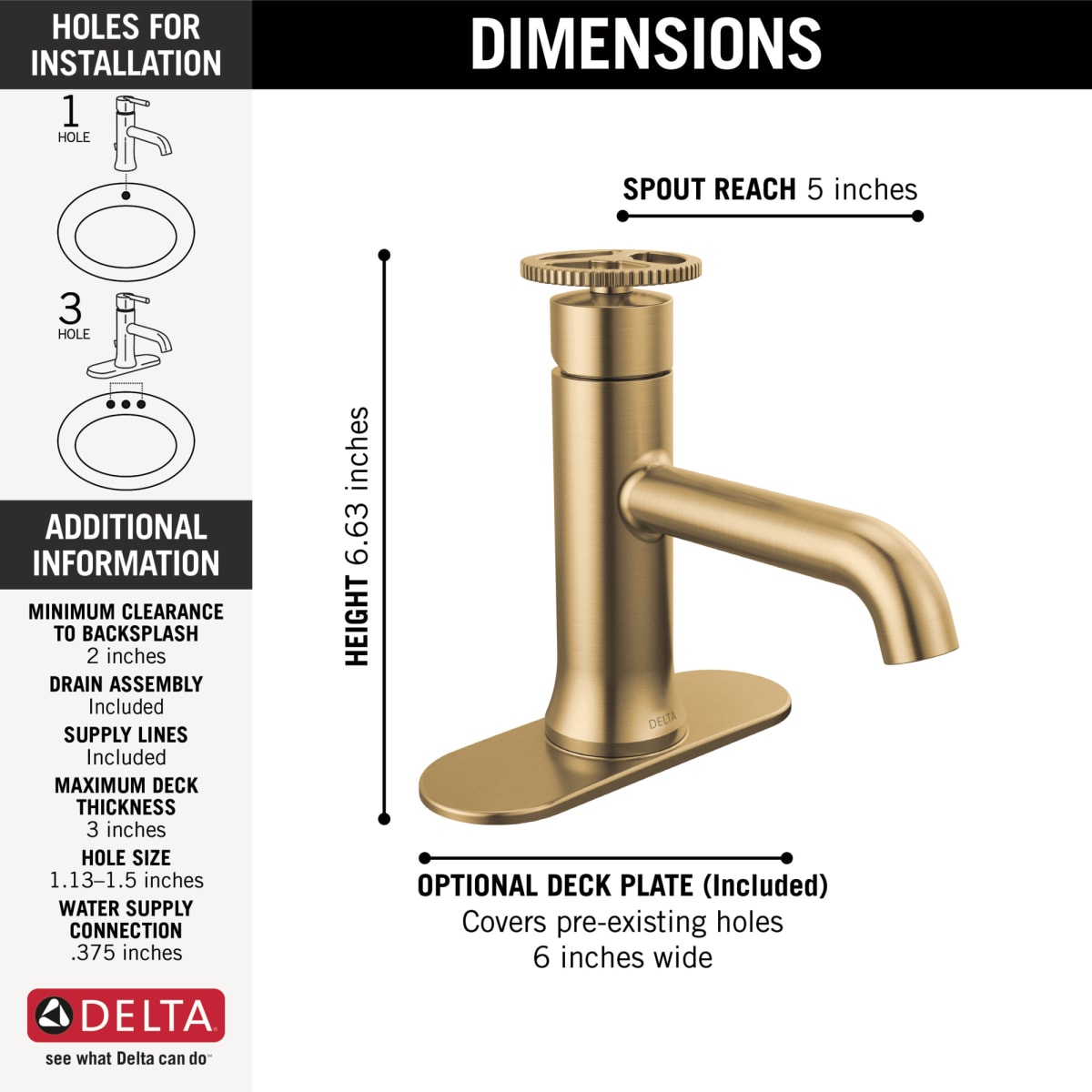 DELTA FAUCET Delta 558-CZMPU-DST Trinsic ADA WaterSense 1.2 Gallons per Minute Metal Pop-Up