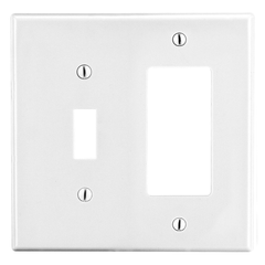 HUBBELL Hubbell Wiring Device-Kellems P126W 2-Gang Wallplate Combination Replacement