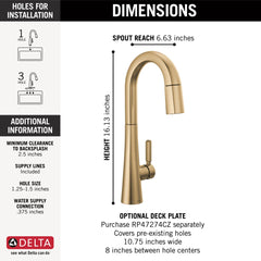 DELTA FAUCET Delta 9991-CZ-PR-DST Prep Faucet - 8 Inch Spread - Replacement MPN